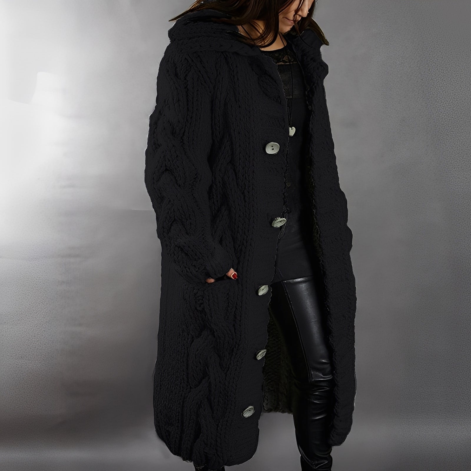 Arielle - Élégant cardigan long en laine pour femmes