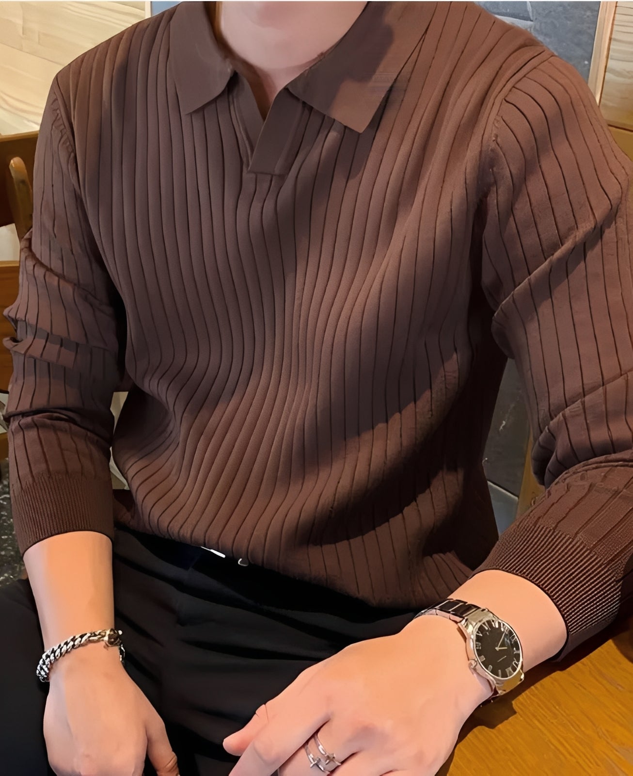 Hector - Klassischer, enganliegender Strickpullover für Herren