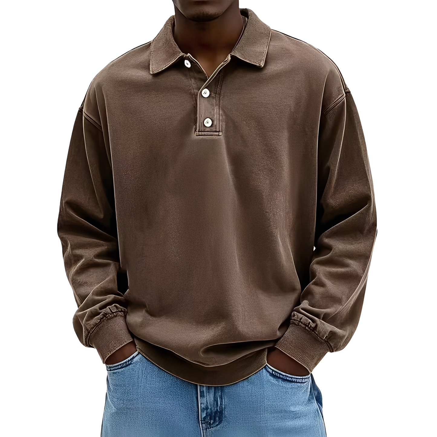 Chris - Chemise en tissu épais classique à manches longues pour homme