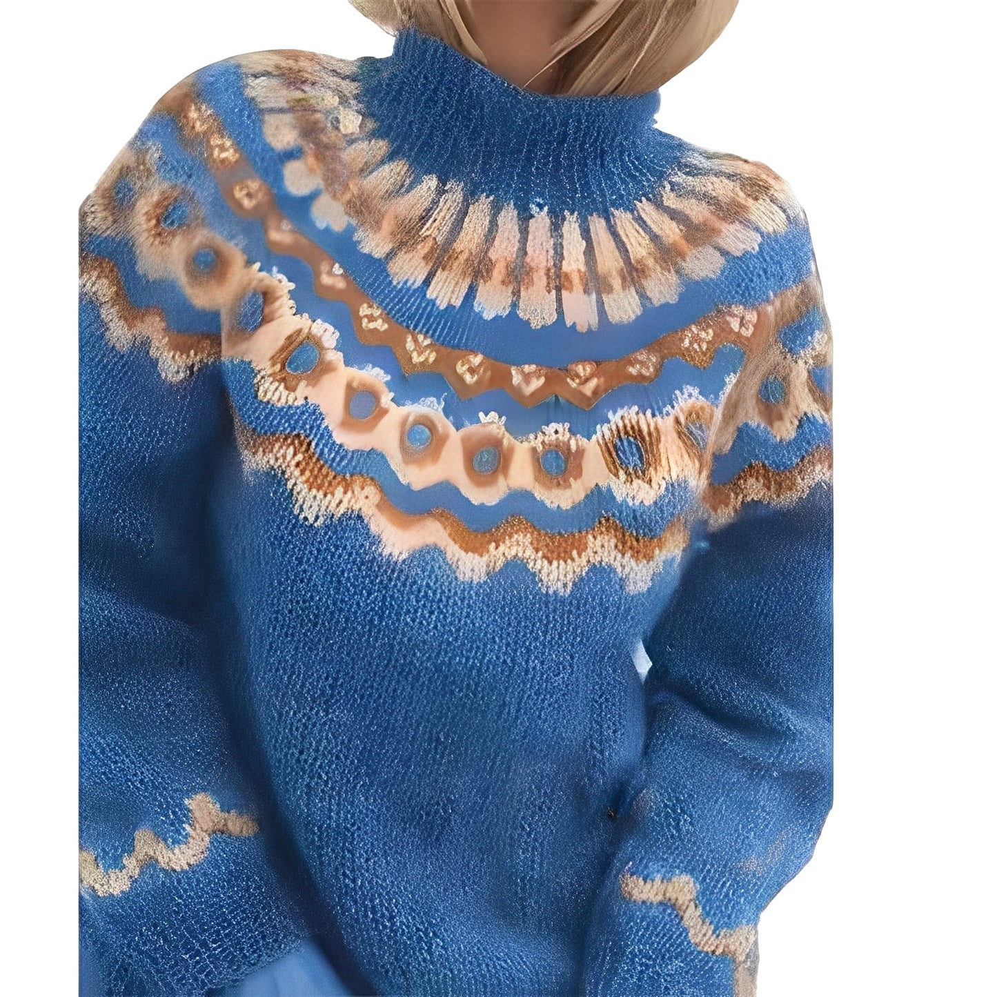 Fiona - Turtleneck knitted sweater for women