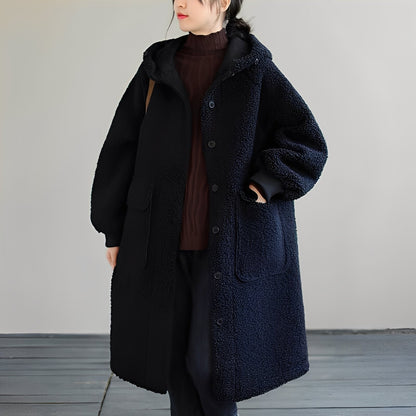 Nydia - Manteau chaud en laine avec capuche pour femmes