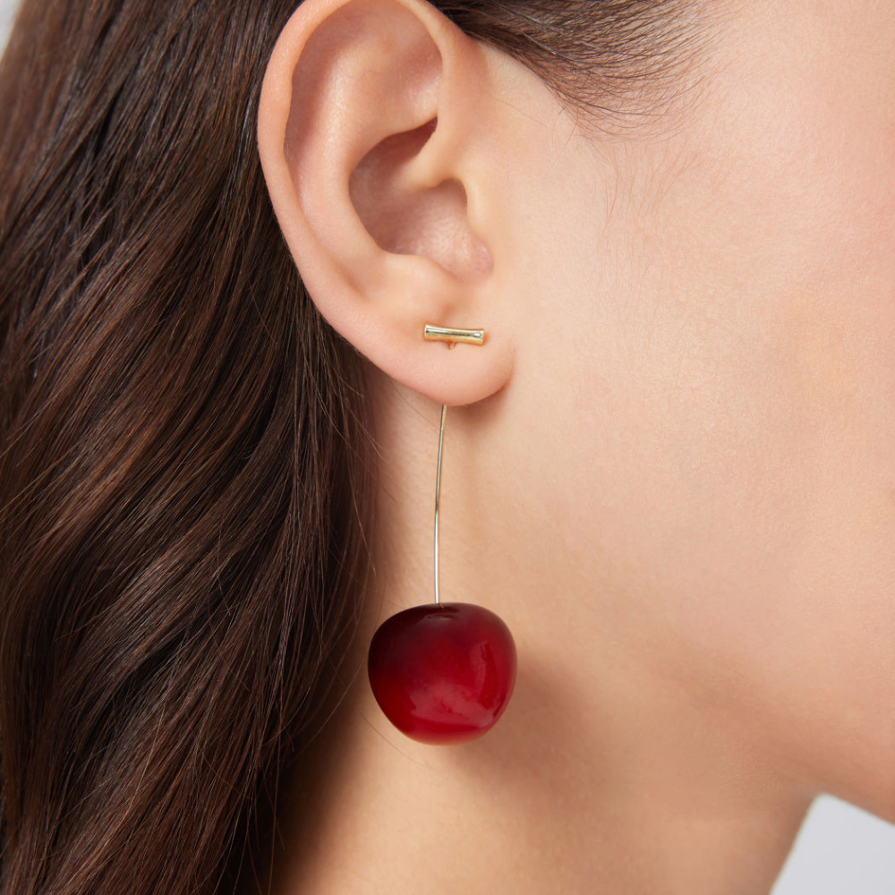 Boucles d'oreilles Red Cherry - Boucle d'oreille légère en cerise
