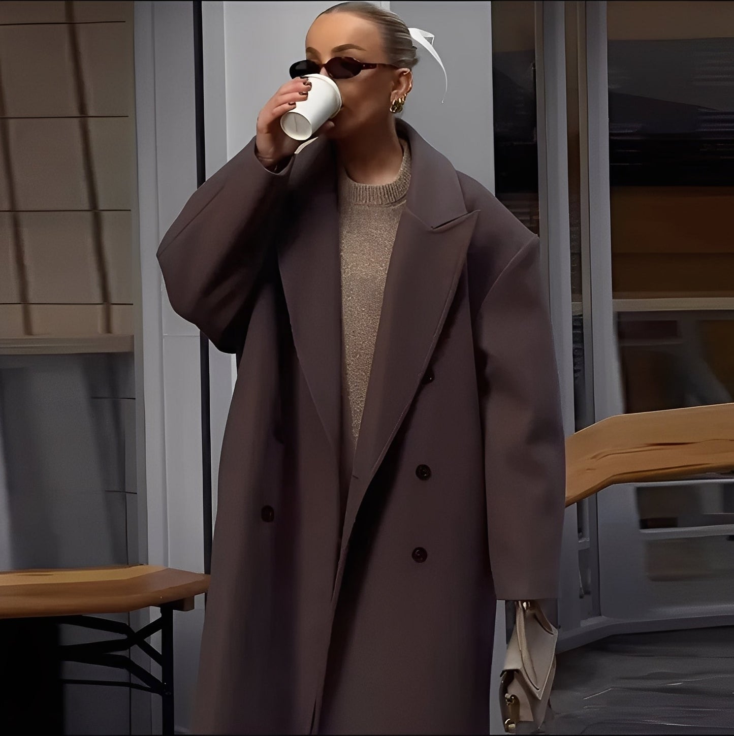 Veronica - Manteau long élégant et ample pour femmes