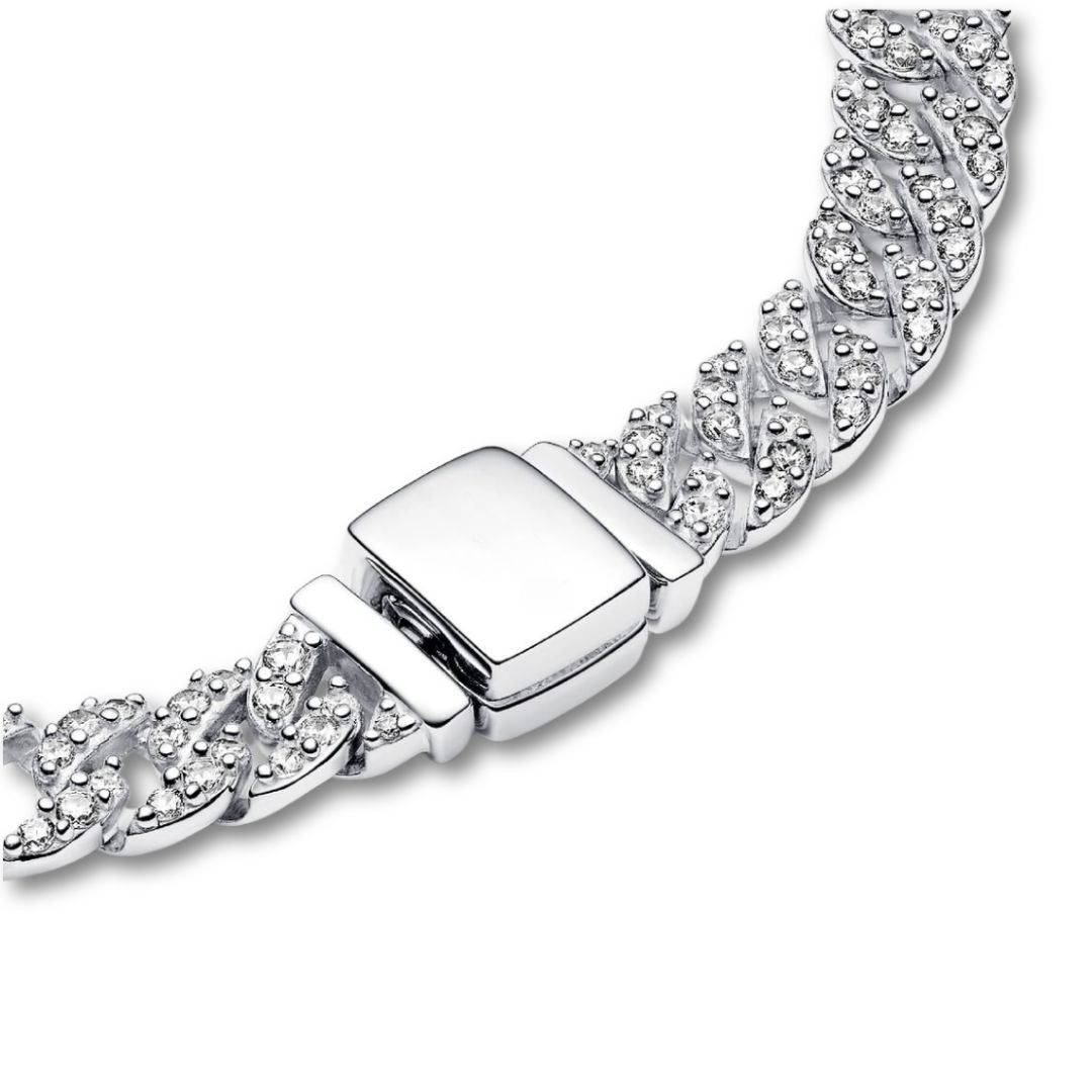 Soraya – Bracelet chaîne cubaine de moissanite or 18K