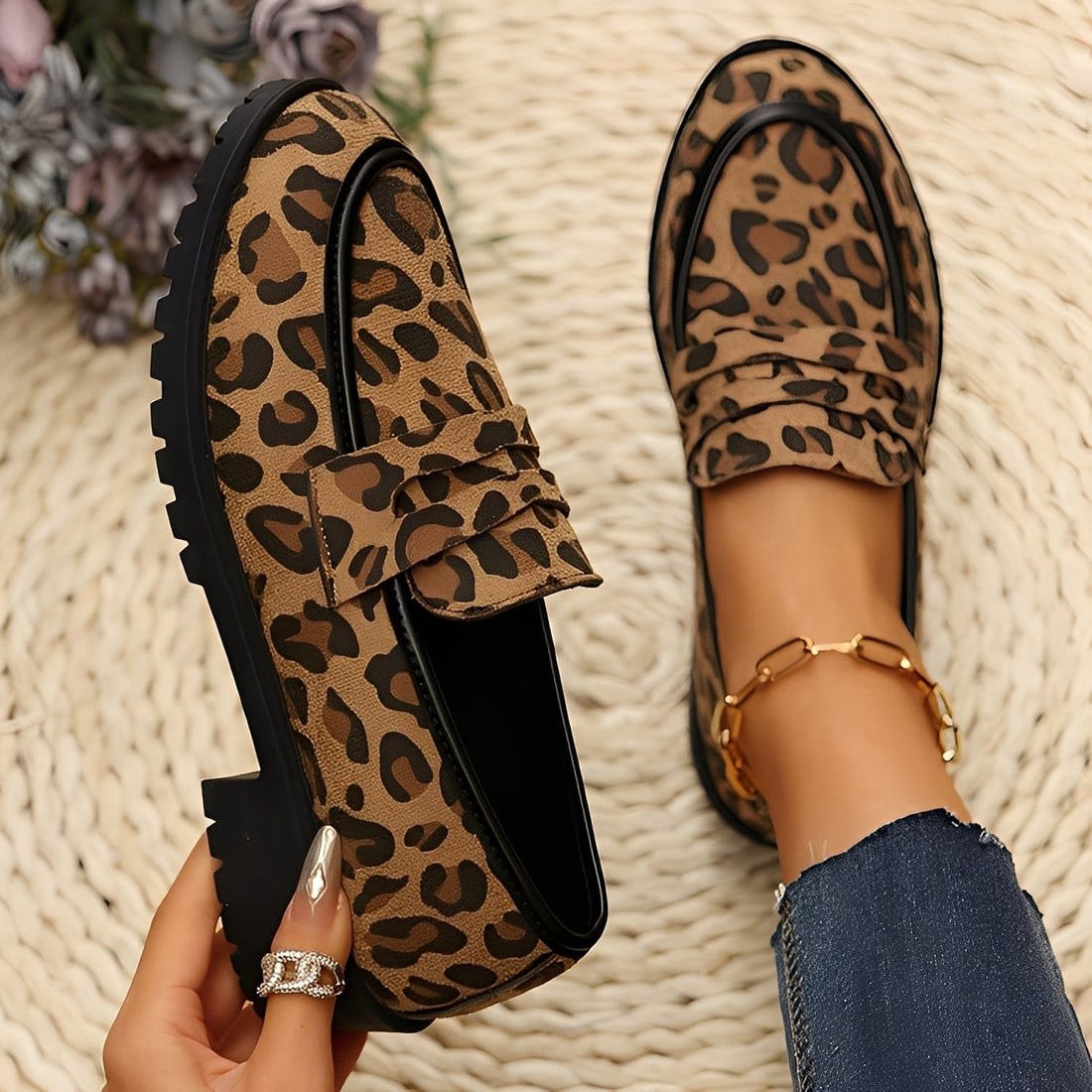 Camélia - Chaussures féminines élégantes avec motif léopard