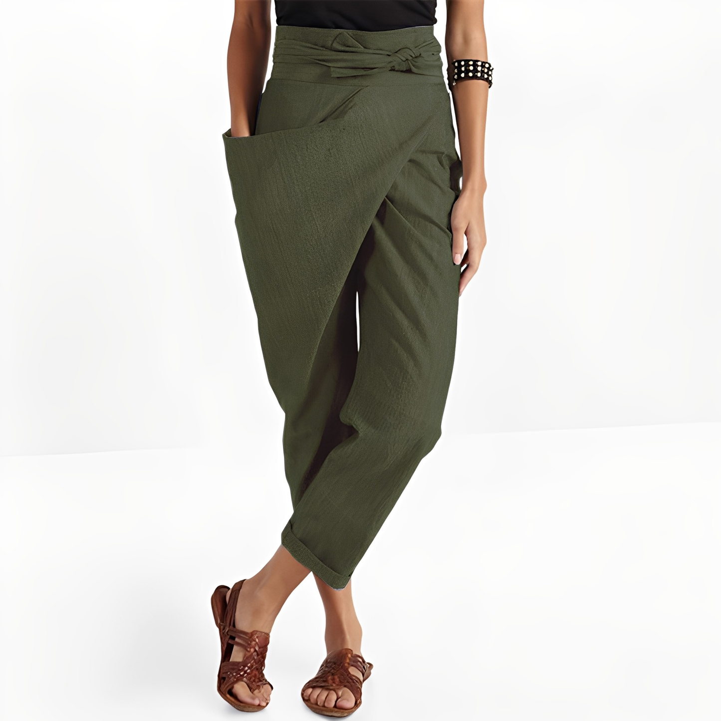 Courteney - Pantalon harem ample à taille haute pour femmes
