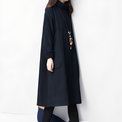 Elouise - Robe ample en velours à côtes avec poches pour femmes