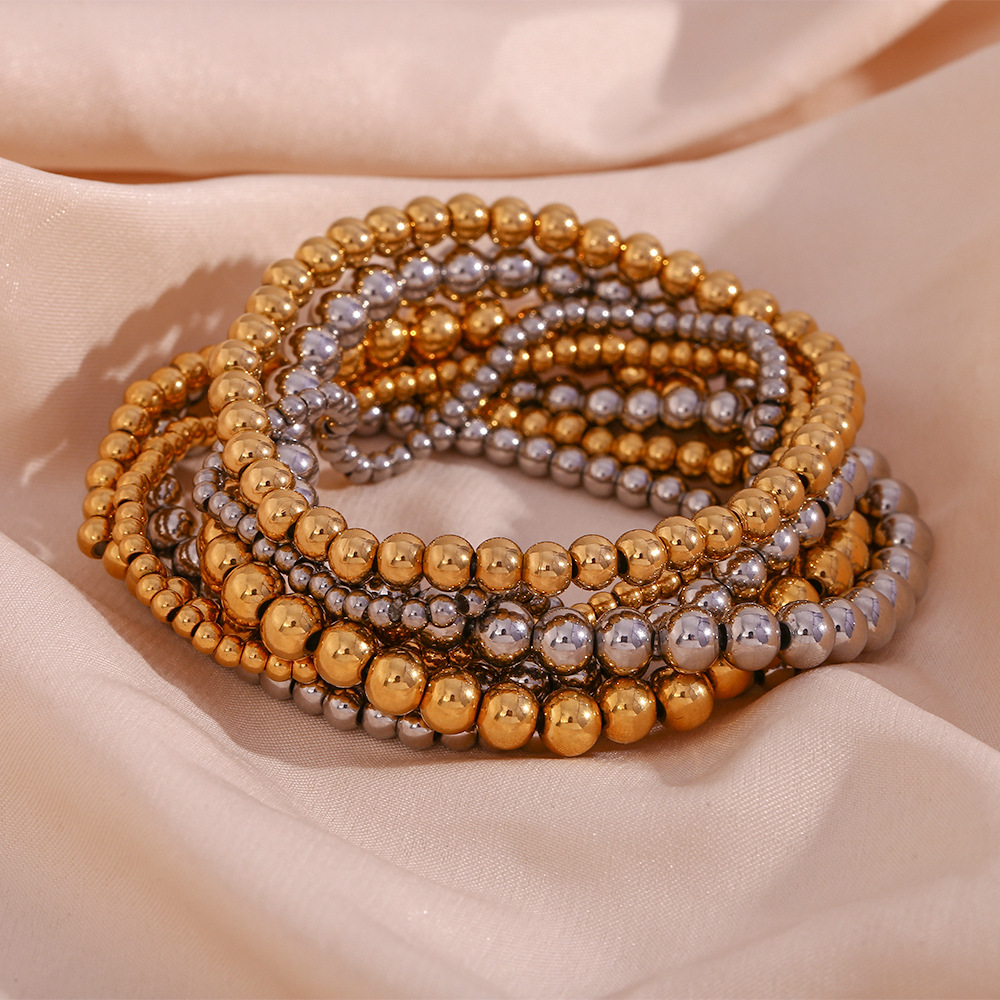 Crea - Bracelet de mode empilable métallique doré (4mm)