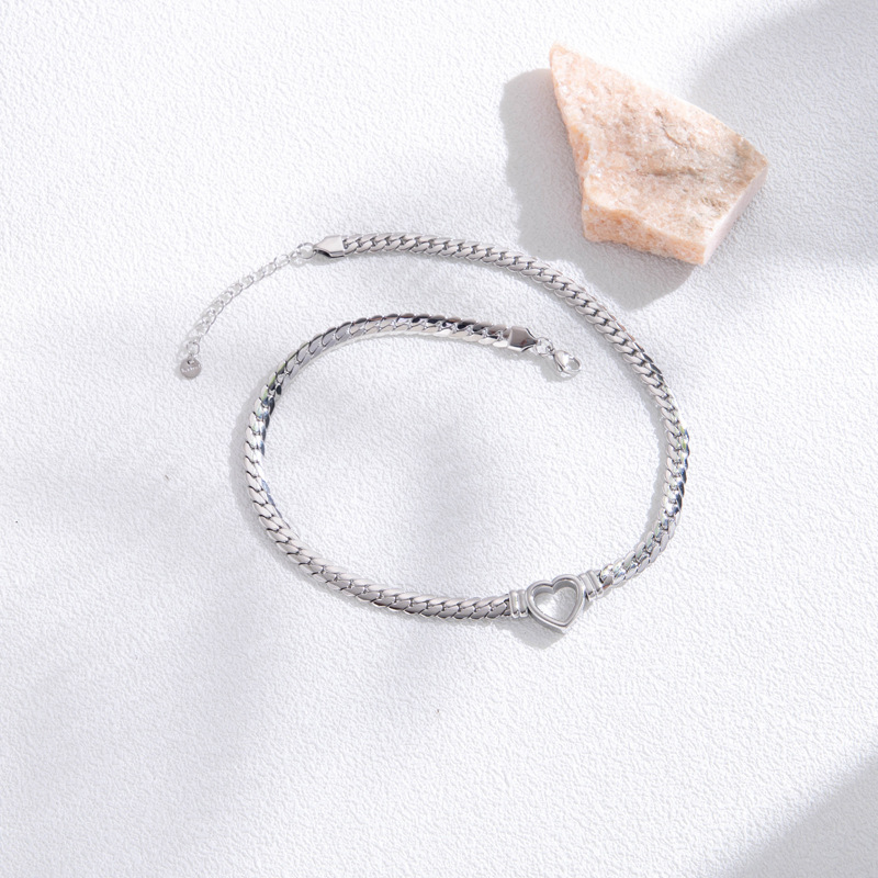 Bracelet en cœur creux doré - Bracelet en cœur ouvert