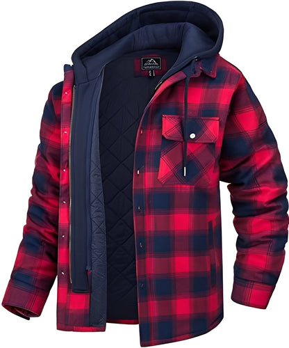 Rodger - Élégante veste à capuche à carreaux pour hommes