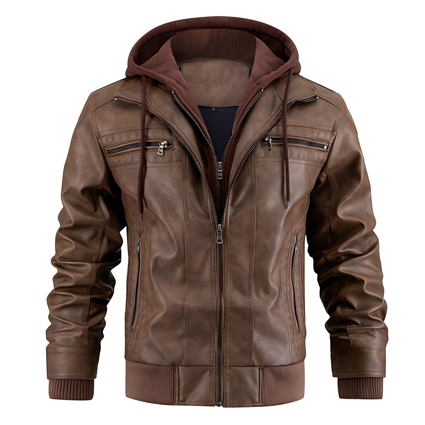 Everard - Blouson de moto traditionnel avec capuche pour hommes