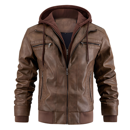 Everard - Blouson de moto traditionnel avec capuche pour hommes