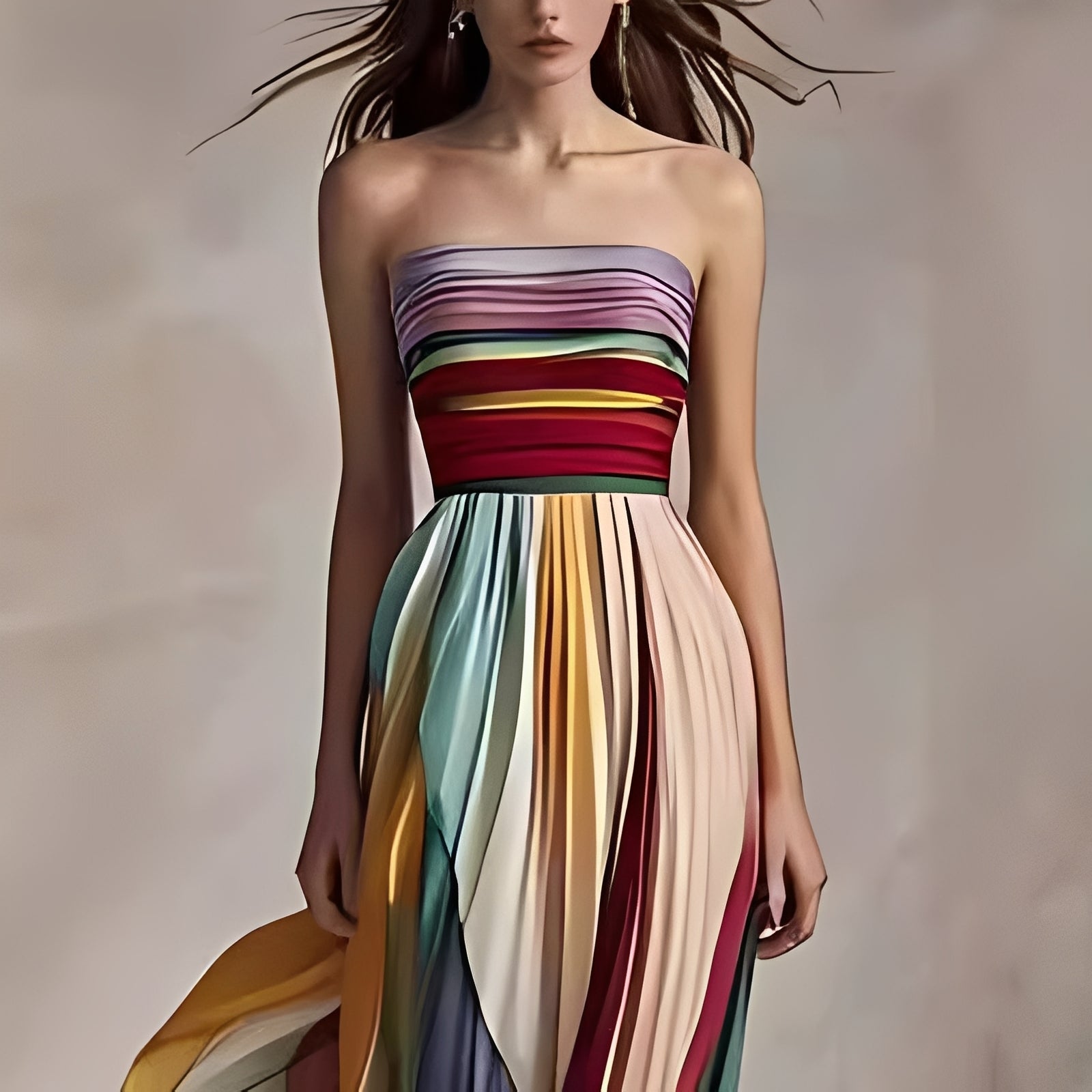 Amelia - Robe maxi swing colorée pour femmes