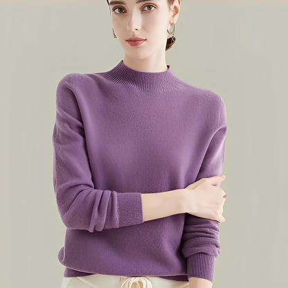 Martine - Wool sweaters with a fitted cut and high collar for women
