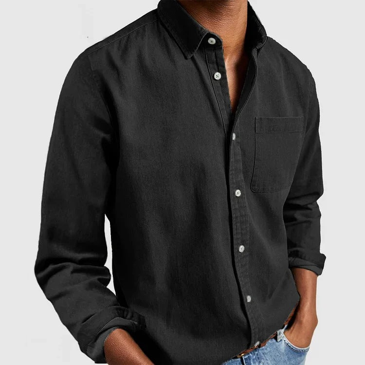 Raynard - Chemise à manches longues simple pour hommes