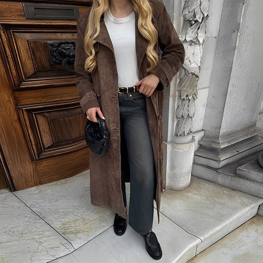 Katrina - Manteau long croisé élégant pour femmes