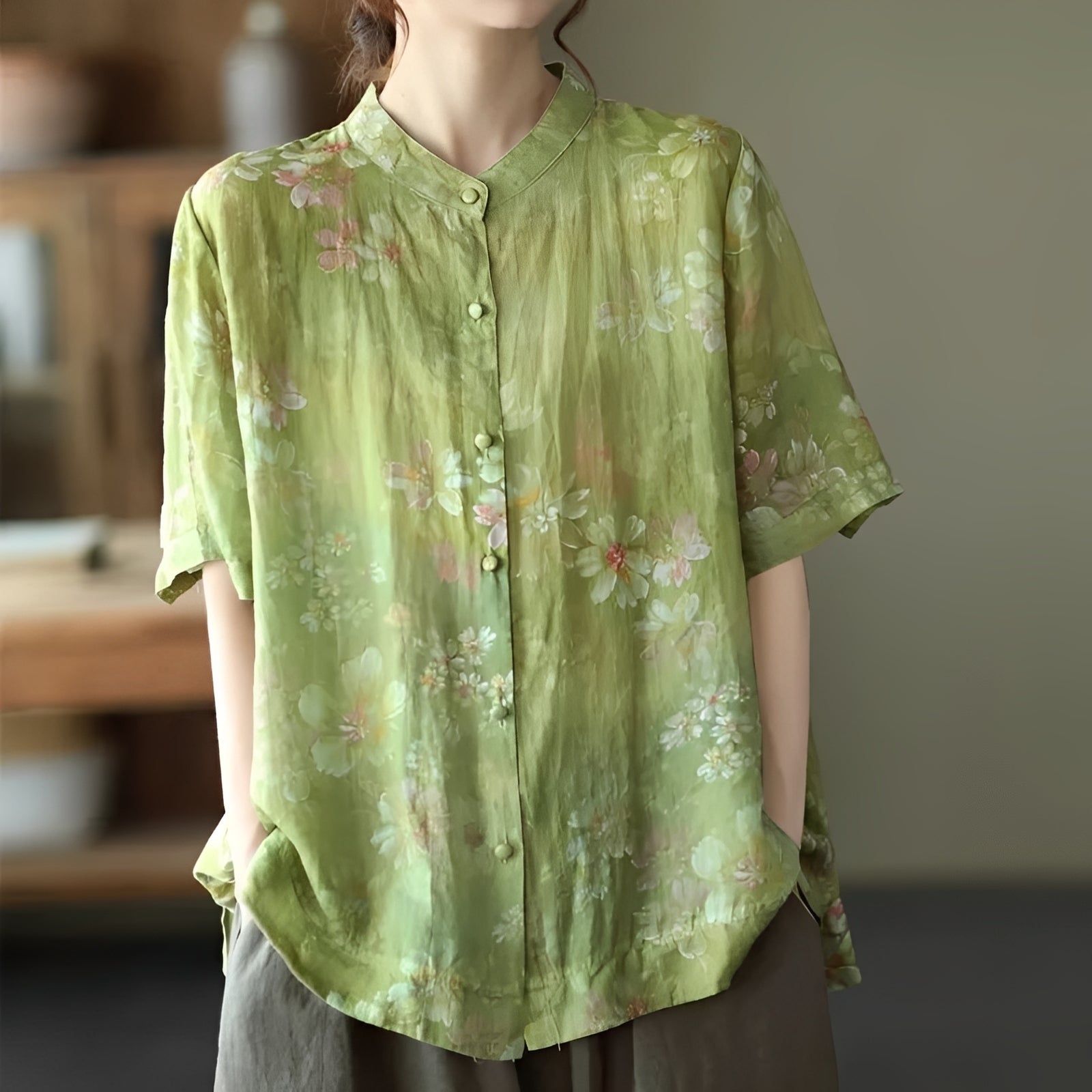 Alana - Blouse élégante à manches mi-longues pour femmes