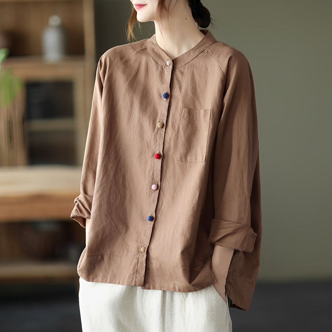 Nellie - Blouse décontractée avec poches pour femmes