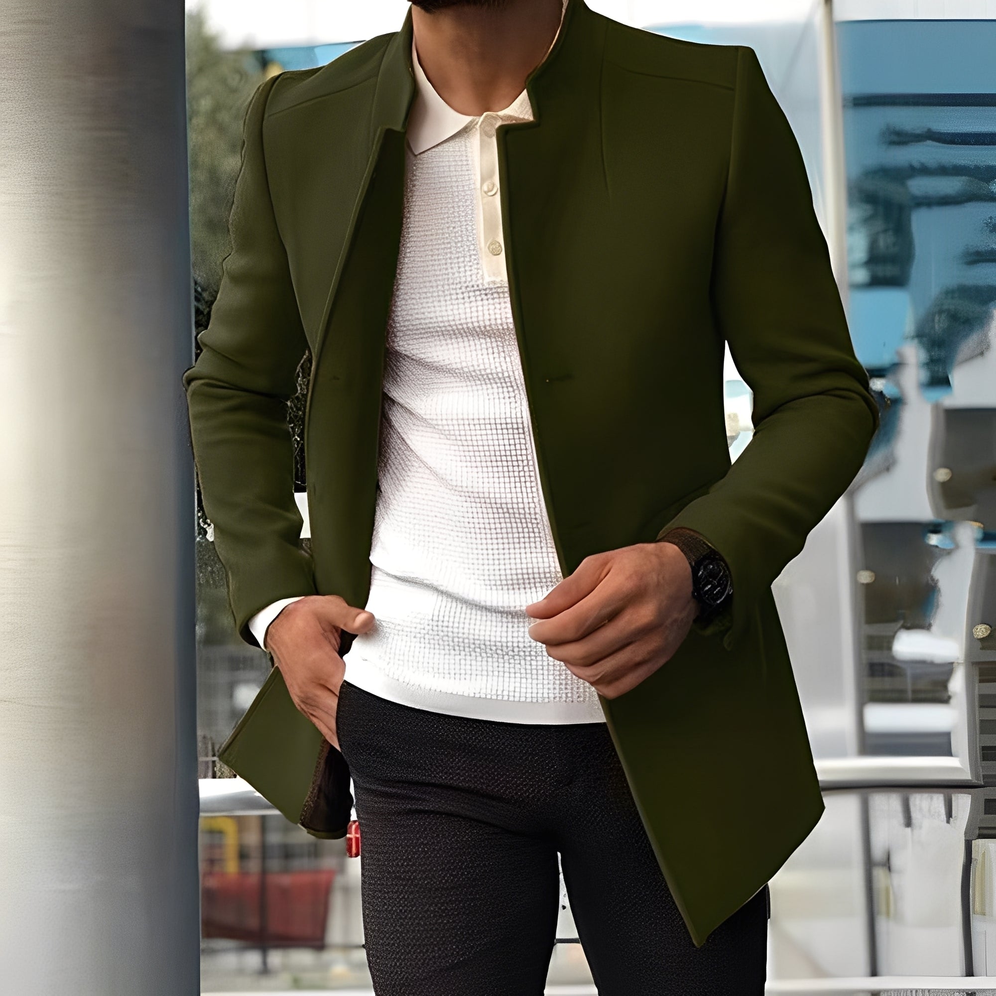 Jones - Manteau Slim-Fit Forme en Laine pour Hommes