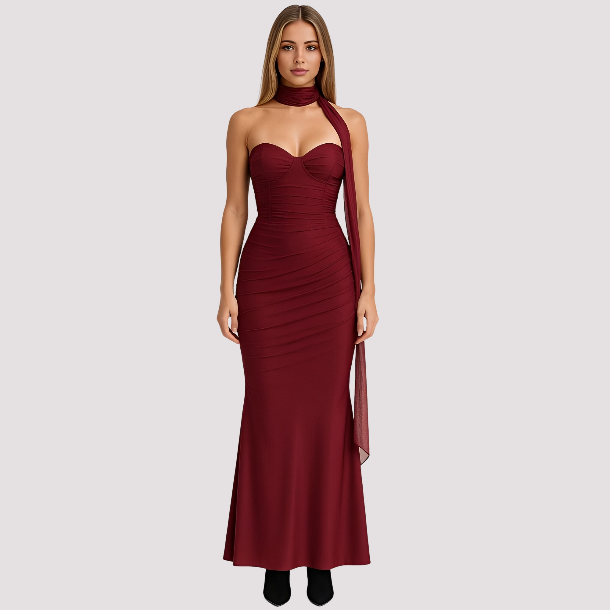Antonia - Robe élégante près du corps avec collier