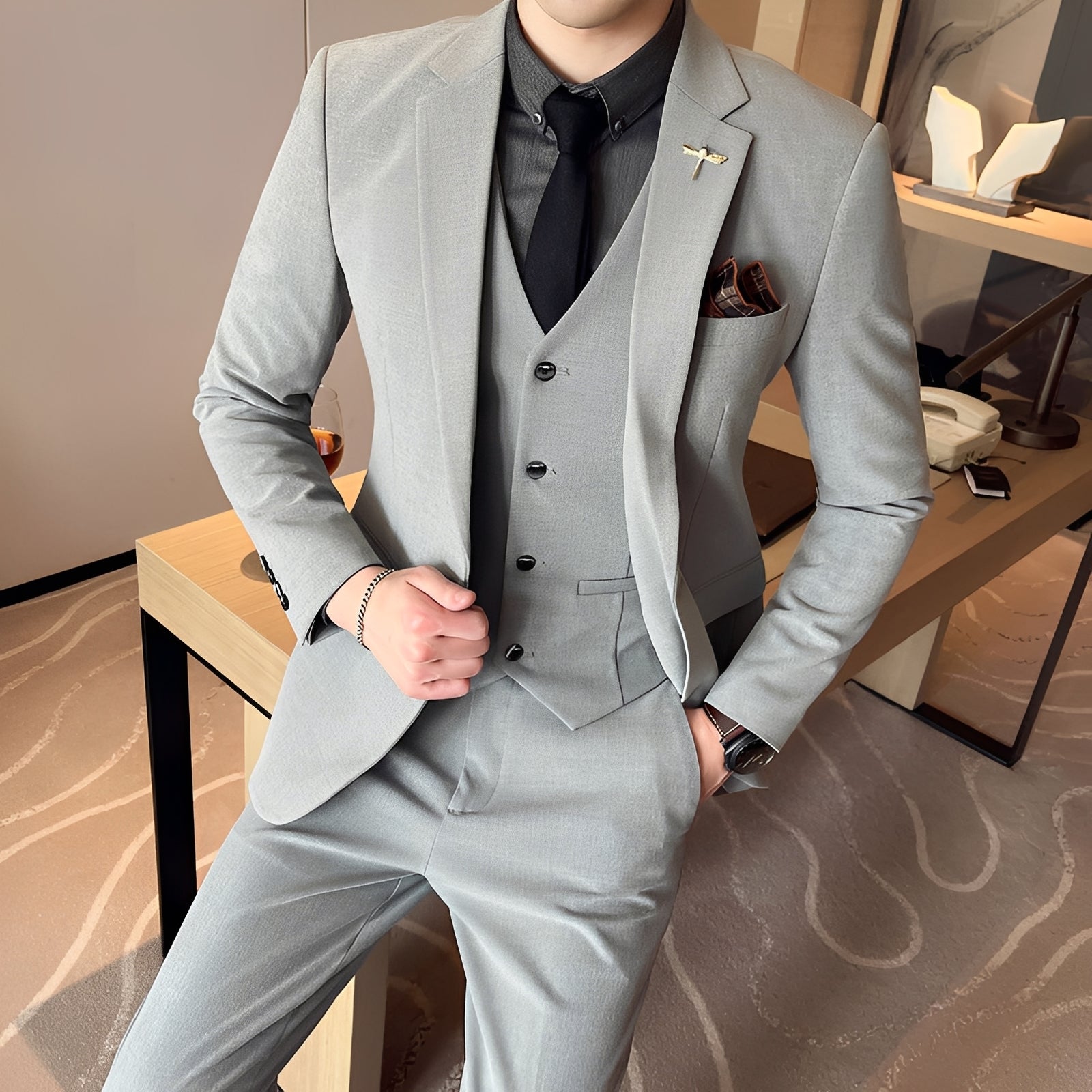Marc - Ensemble homme trois pièces sophistiqué