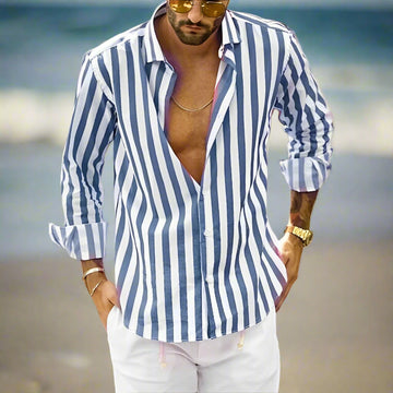 Boone - Chemise à manches longues rayée pour homme