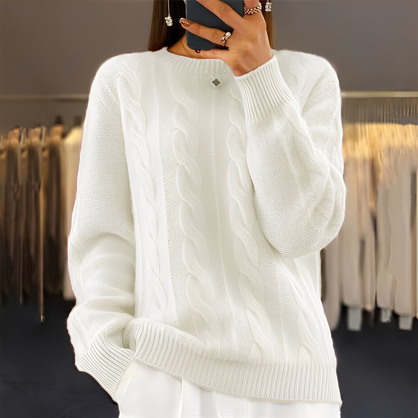 Theresa - Warm and classic wool sweater for women
