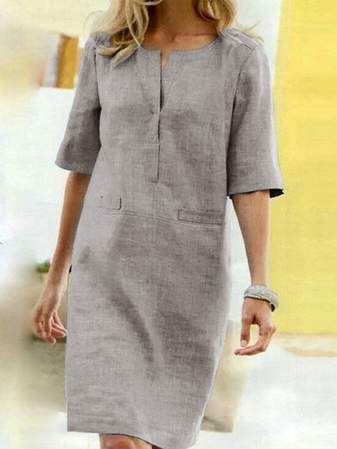 Rieke – Robe droite à col V élégante