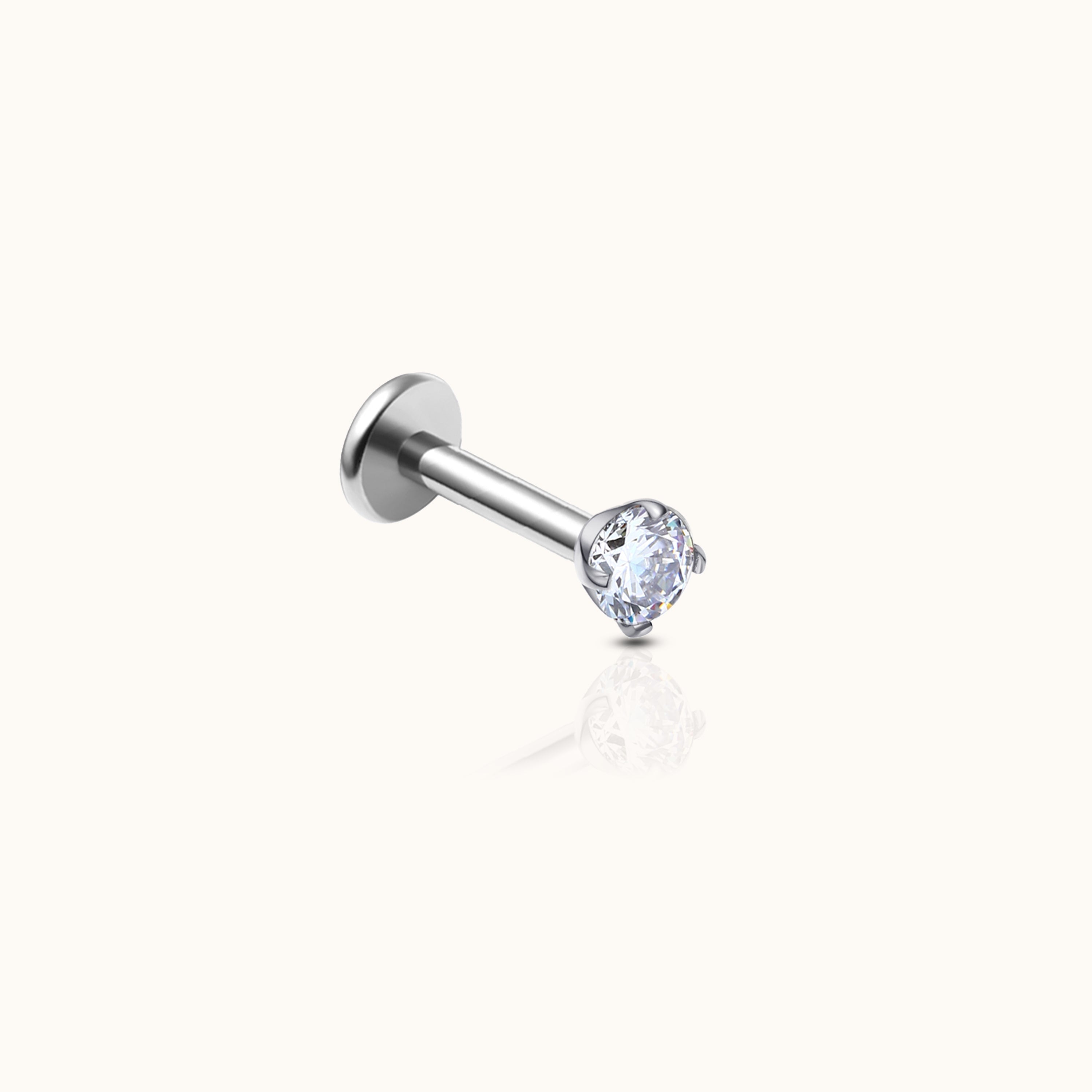 Boucles plates sans vis de 2 mm avec CZ