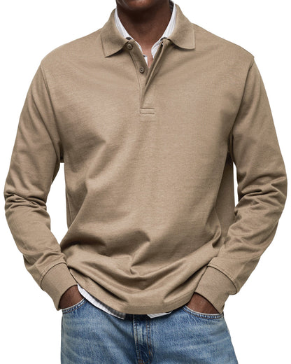 Dewey - Polo simple à manches longues pour hommes