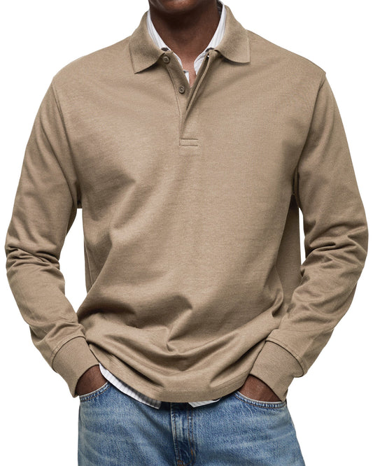 Dewey - Polo simple à manches longues pour hommes