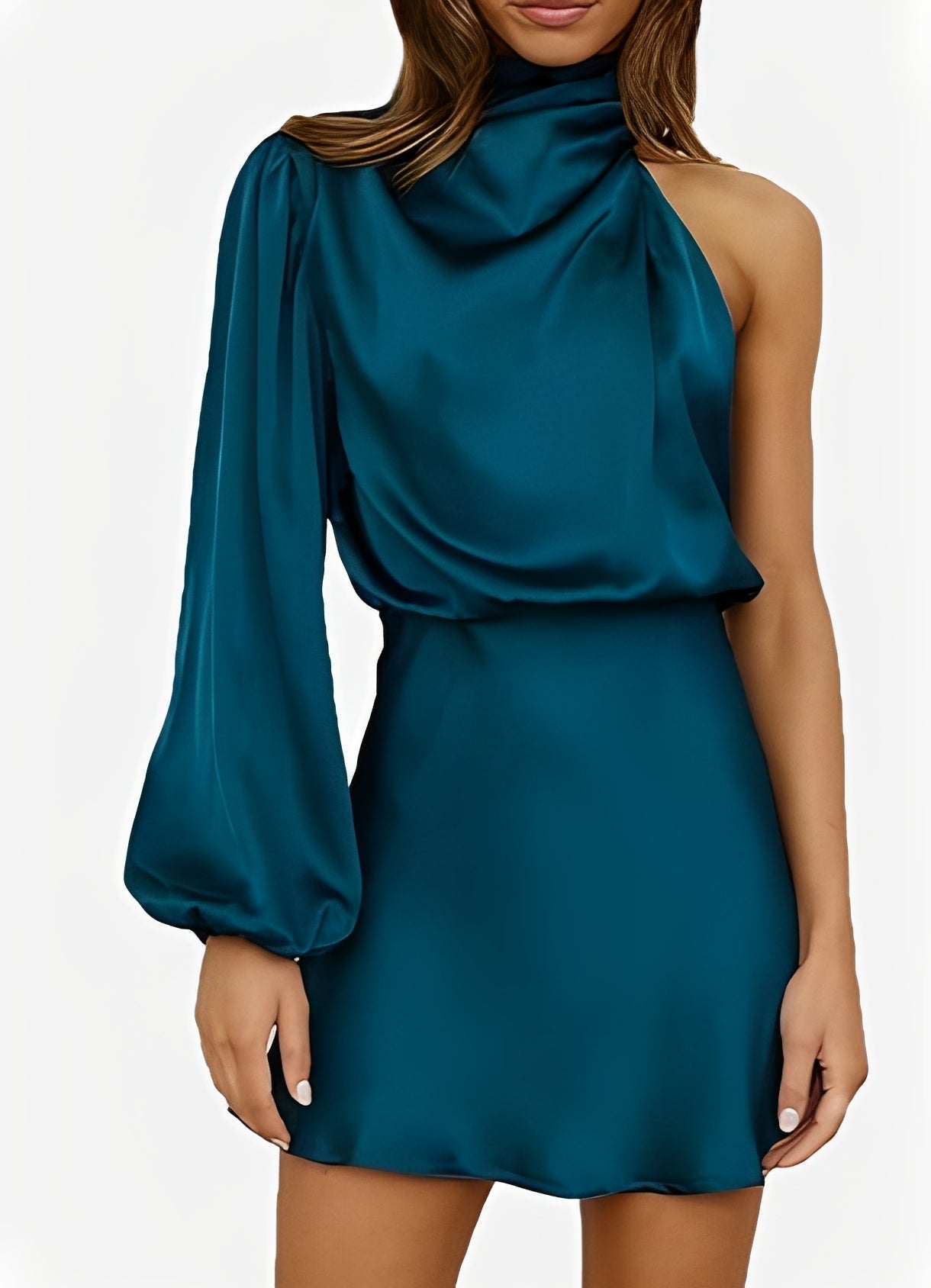 Sammy - Robe formelle à une épaule à manches longues
