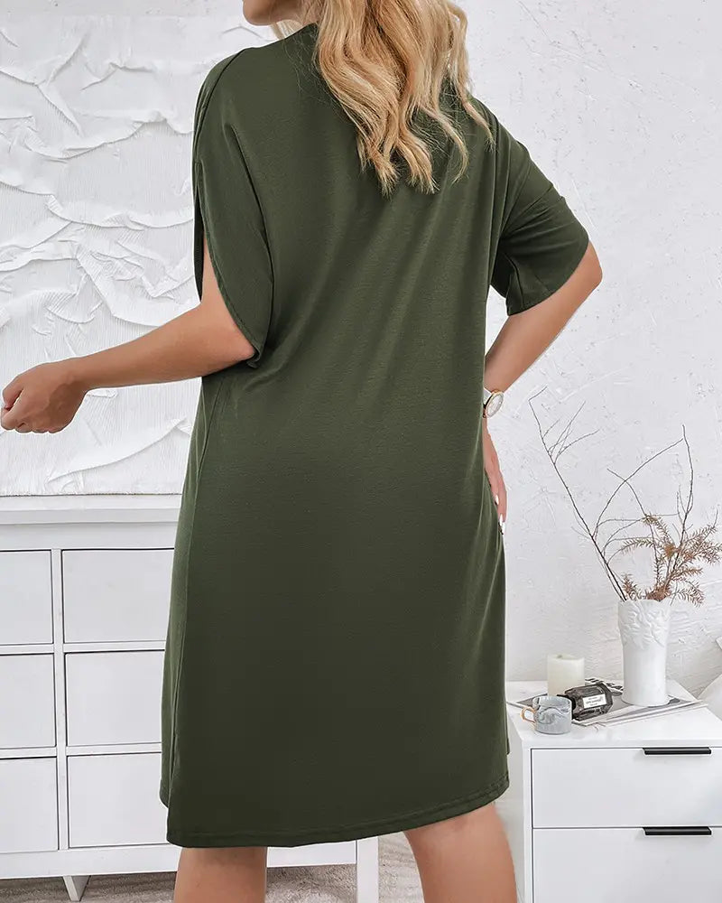 Xavia - Robe chic à col en V froncé
