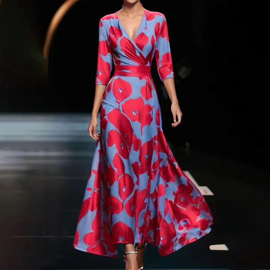 Yuna - Wrap dress with floral pattern