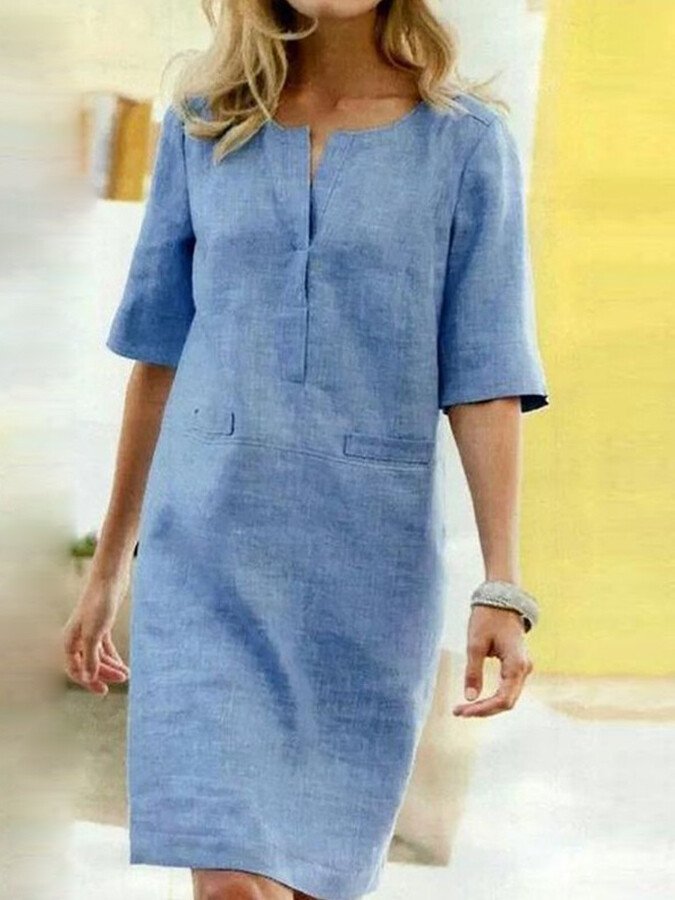 Rieke – Robe droite à col V élégante