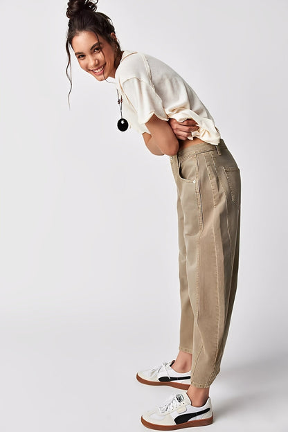 Adrienne - Pantalons larges coupe classique Barrel pour femmes