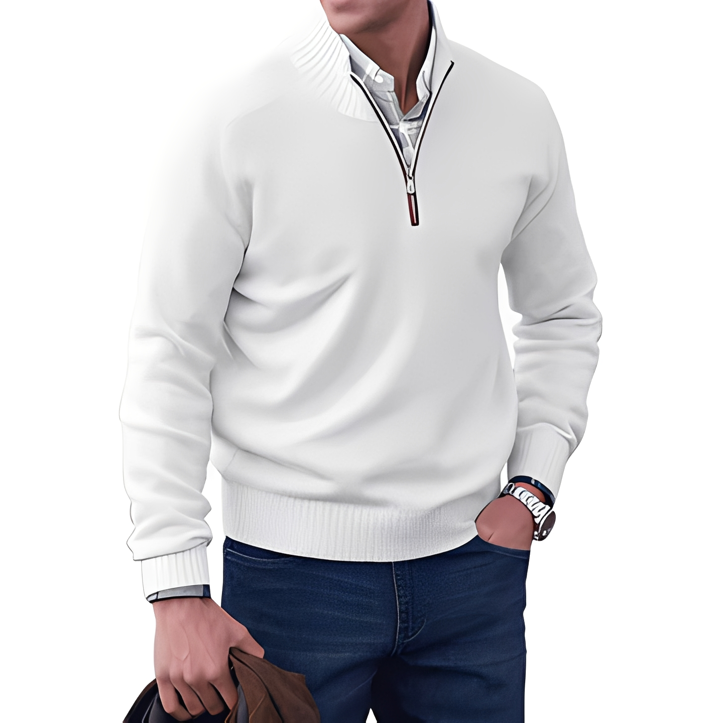 Khirvy - Half-zip stylish sweater for men