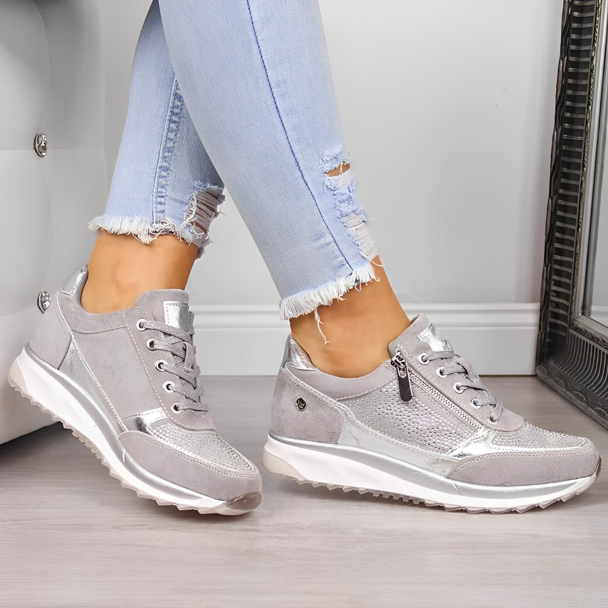 Pro Chaussures – Chaussures de soutien orthopédiques avec fermeture éclair