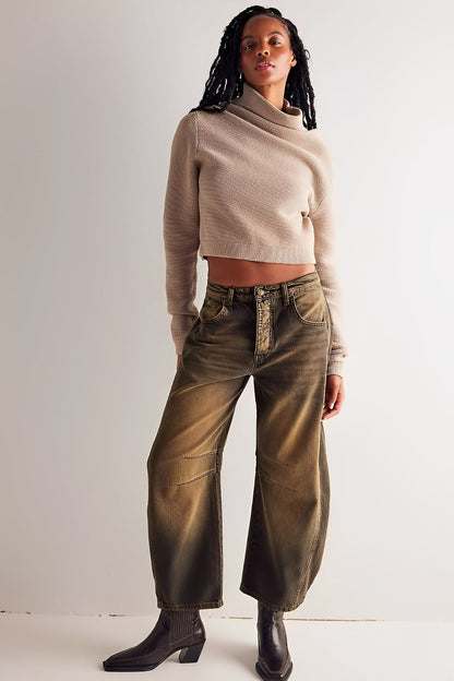 Adrienne - Pantalons larges coupe classique Barrel pour femmes