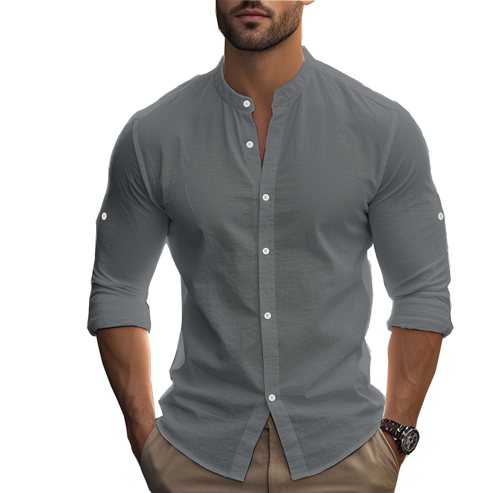 Timothy - Chemise à manches longues, coupe ajustée pour hommes