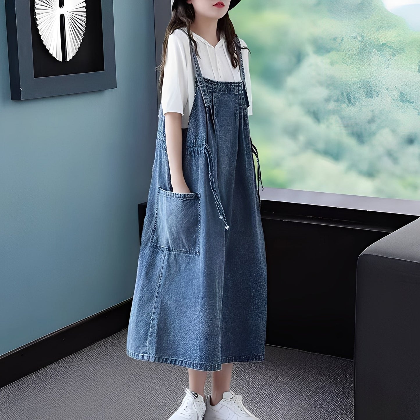 Kelsey - Robe en jean relax avec poches pour femmes