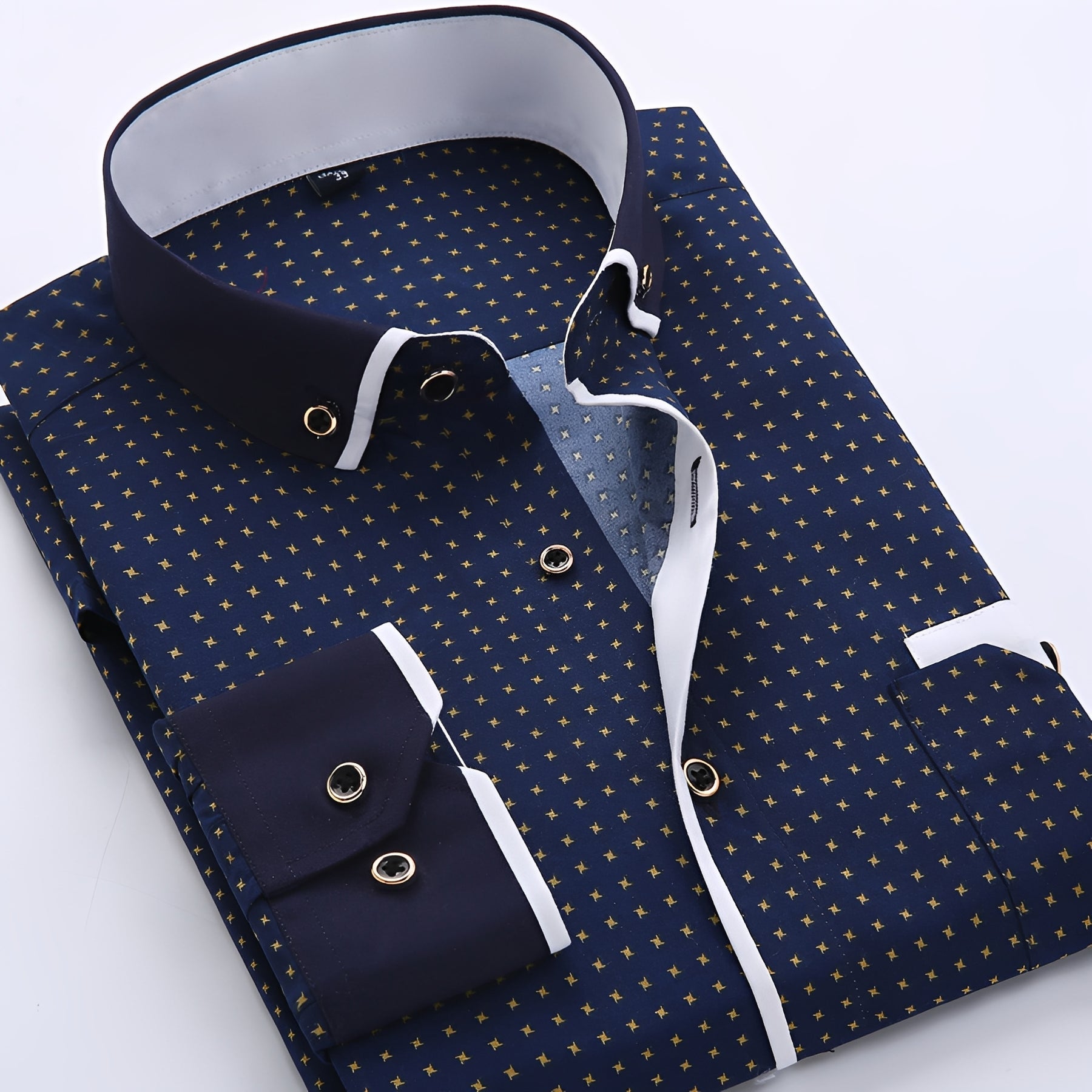 Nolhan - Chemise classique à manches longues pour hommes
