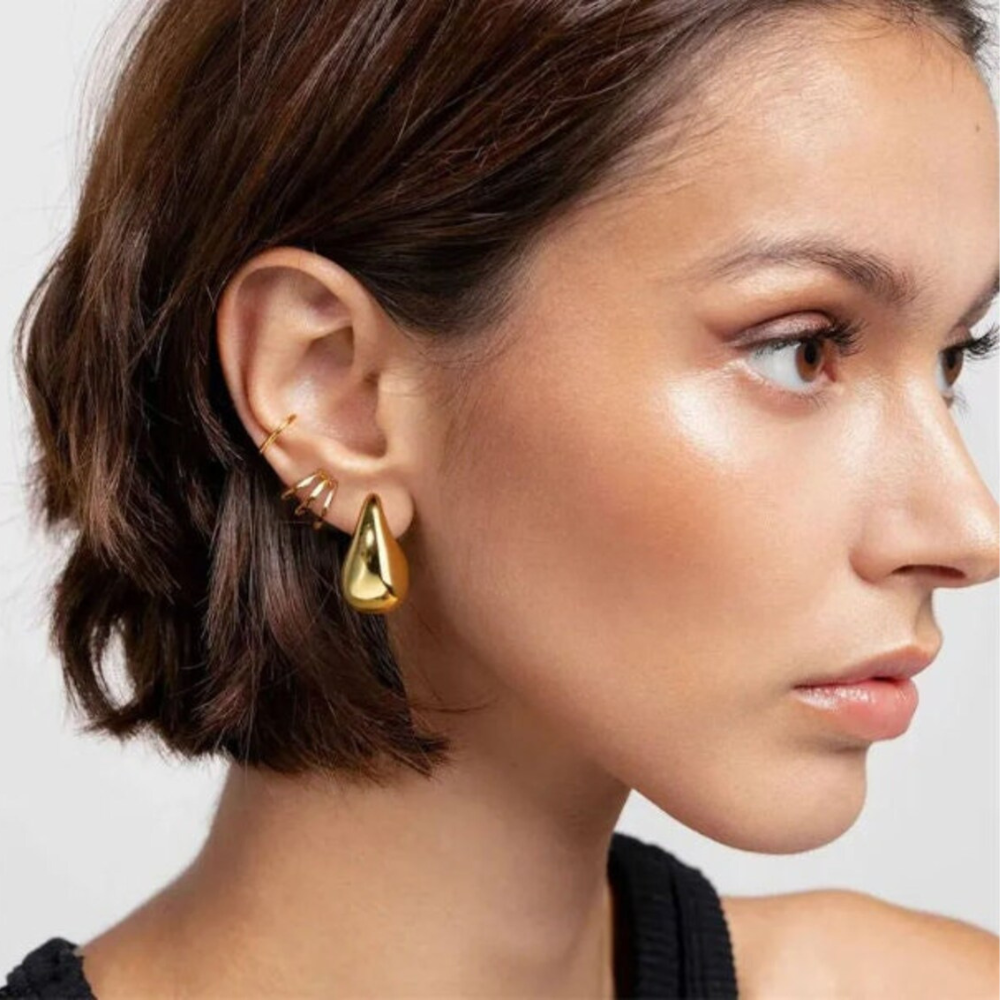 Boucles d'oreilles Chunky Waterdrop - Grandes boucles d'oreilles en or