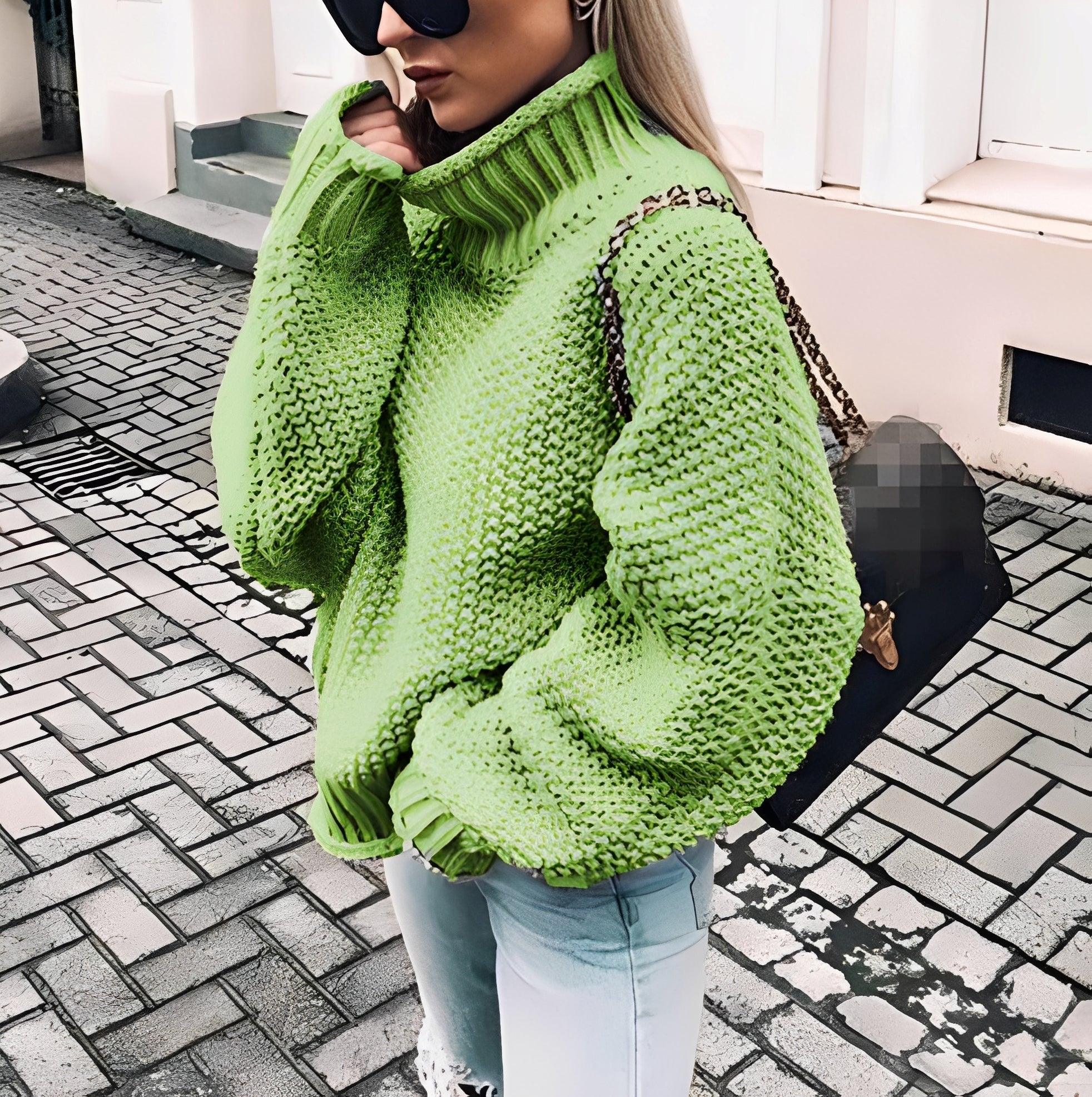 Maëlie - Pull en maille épaisse à col roulé pour femme
