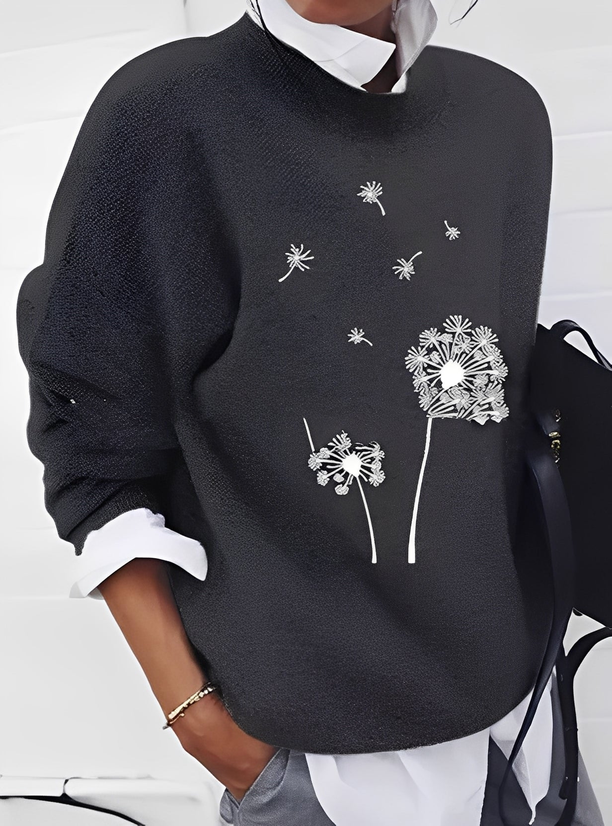 Milly - Pull à la mode, coupe large avec motif pour femmes