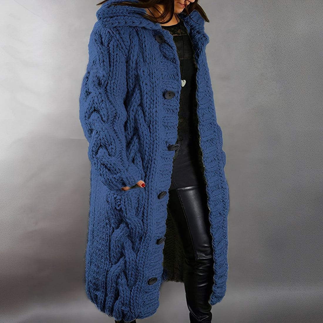 Arielle - Élégant cardigan long en laine pour femmes