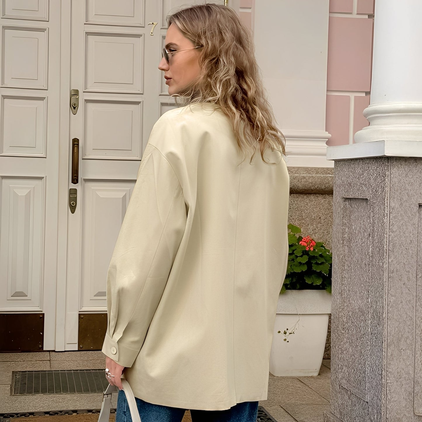 Eireen - Joli manteau large avec col polo pour dames