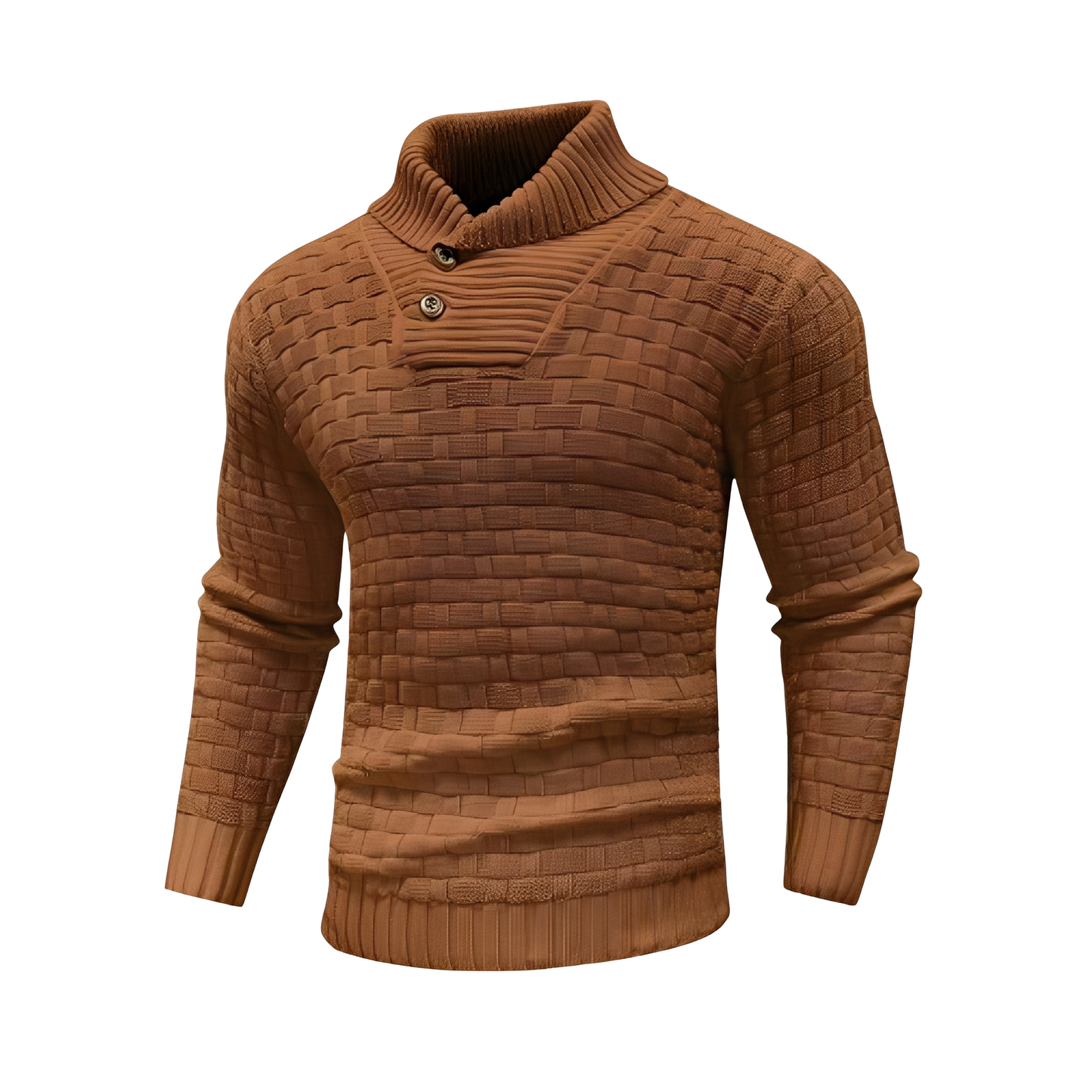 Branson - Pull en tricot pour hommes à col haut, style décontracté