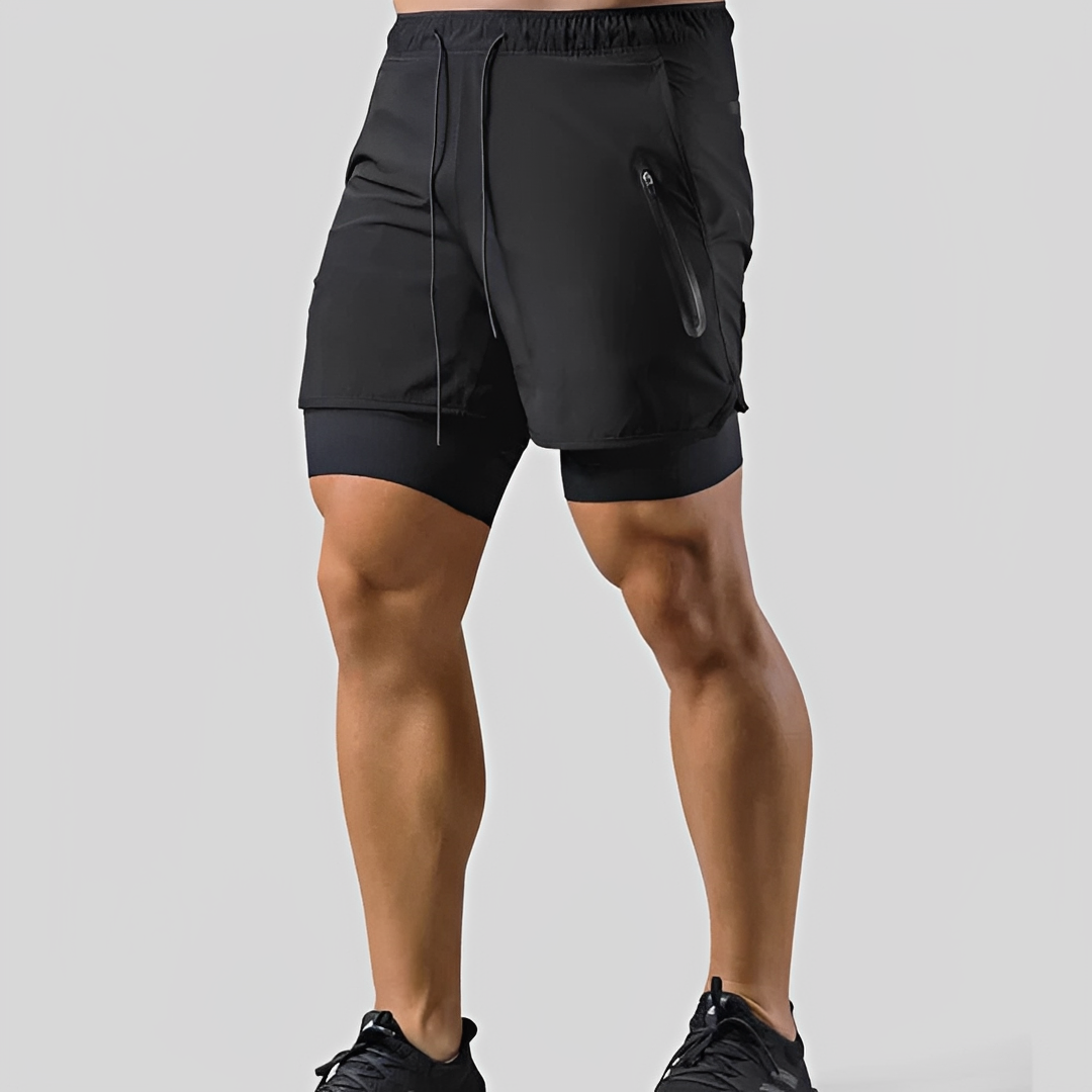 Steven - Short masculin - Double couche pour le sport