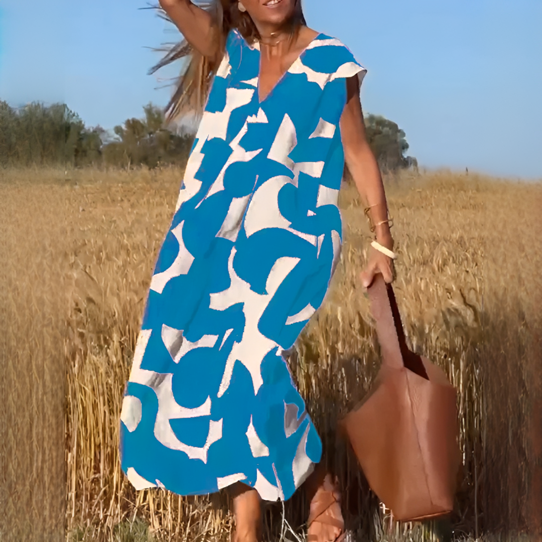 Vicky - Robe Chic à Col V Coupe Large